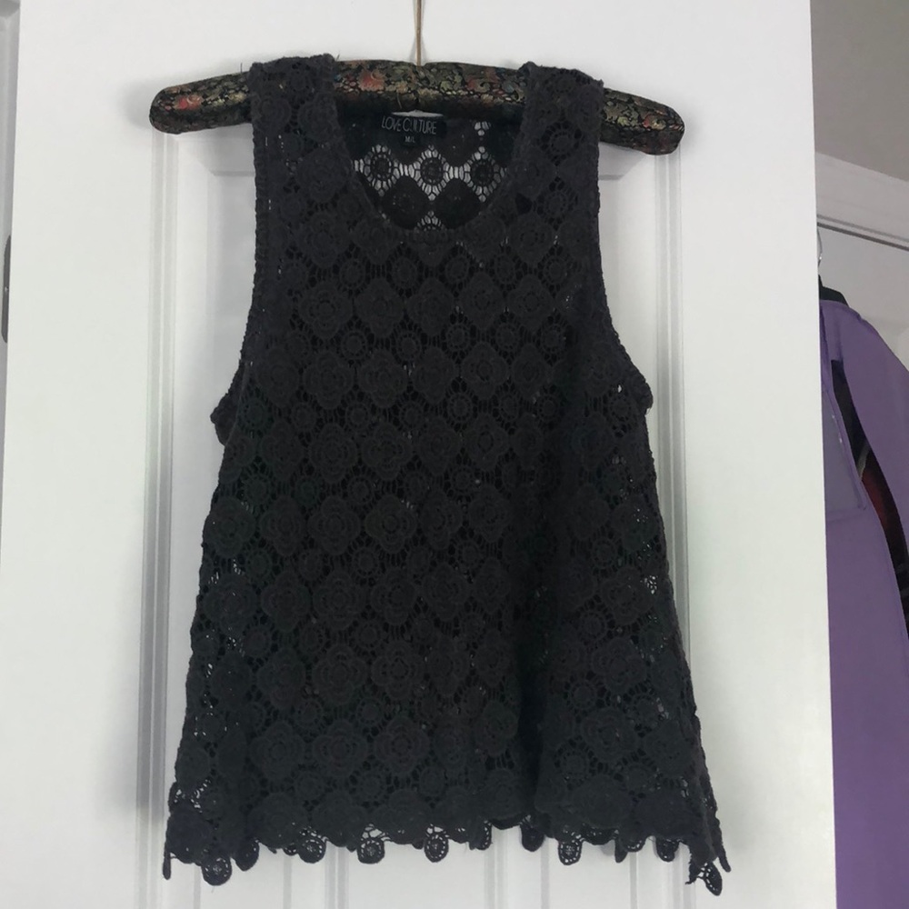 Crochet Gray Tank Top